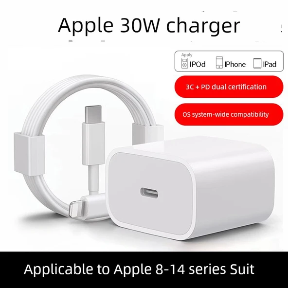 30W PD Hızlı Şarj Başlığı + 1.0m PD Hızlı Şarj Kablosu