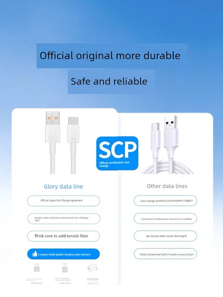 2 Adet Honor 6A Type-C Data Kablosu - 100W/88W/66W Süper Hızlı Şarj - Kutulu - 4