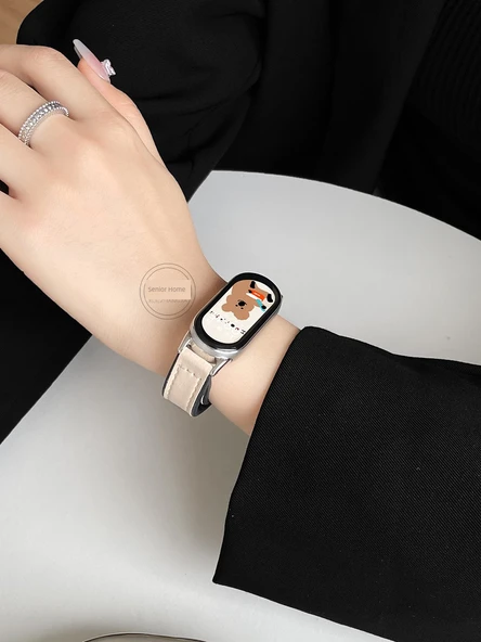 Xiaomi Bileklik 8 NFC Silikon Deri Manyetik Tokalı Kayış - Vizon Kayısı 1 - 5