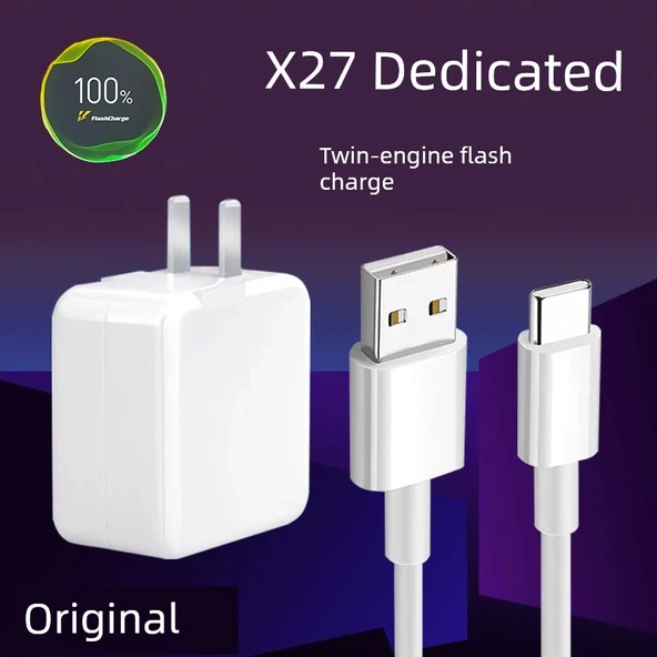 Vivo X27 (Snapdragon 675) Hızlı Şarj Aleti + 1 Metre Kapsül Kablo (Oyun) - 2