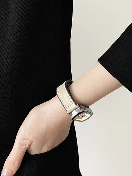 Xiaomi Bileklik 9 Seramik Silikon Deri Manyetik Tokalı Kayış - Mavi - 6