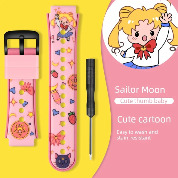 Huawei Çocuk Saati 3 Pro SIM-AL00 Sailor Moon Desenli Kordon