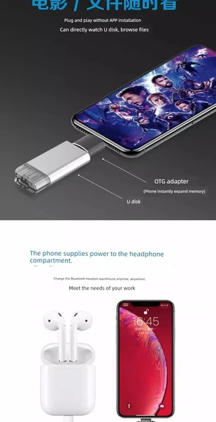 OTG Adaptörü - Type-C USB 3.0 - Siyah - 8
