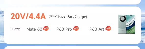2 Adet Honor 6A Type-C Data Kablosu - 100W/88W/66W Süper Hızlı Şarj - Kutulu - 8