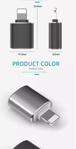 OTG Adaptörü - Type-C USB 3.0 - Siyah - 11
