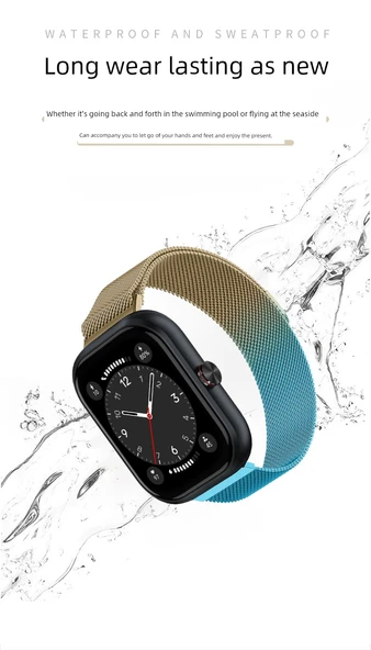 Honor Haylou Xiaomi Akıllı Saatler için Milanese Manyetik Kordon - Koyu Mavi - 11