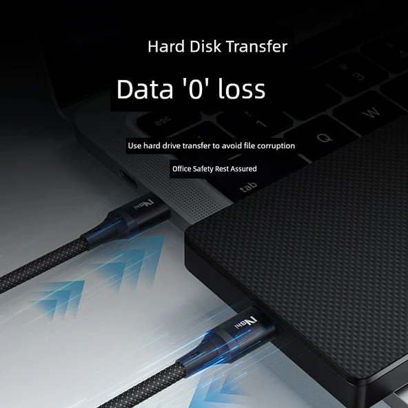 Çift USB 3.0 Örgülü Yüksek Hızlı Data Kablosu - 1m, Siyah - 5