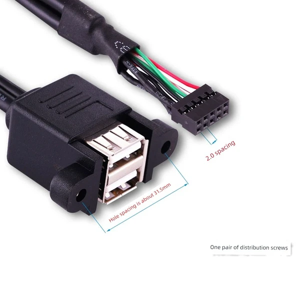 0.5m PH2.0 Terminal 4p - USB Dişi Tekli Kablo - 6