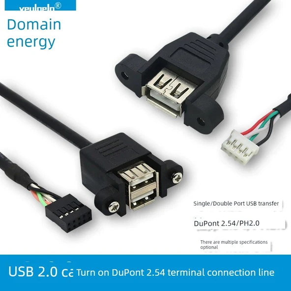 0.5m 2.54 DuPont 9p - USB Dişi Çift Katmanlı Kablo - Resim 2