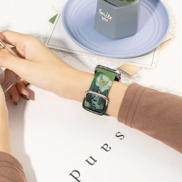 Xiaomi Mi Band 8 Pro / 9 Desenli Silikon Kordon - Beyaz Nike + Beyaz Çerçeve - 7