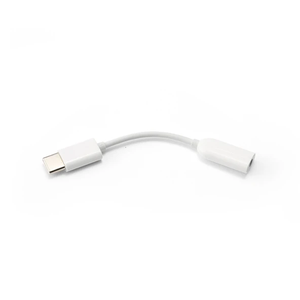 Type-C - 3.5mm Ses Adaptör Kablosu - Beyaz - 2
