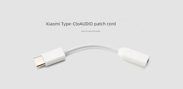 Type-C - 3.5mm Ses Adaptör Kablosu - Beyaz - 3