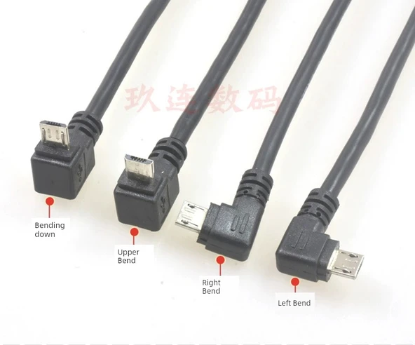 Micro USB Dirsekli Data Kablosu 2A Hızlı Şarj - 50cm - Sağ Açılı - 9