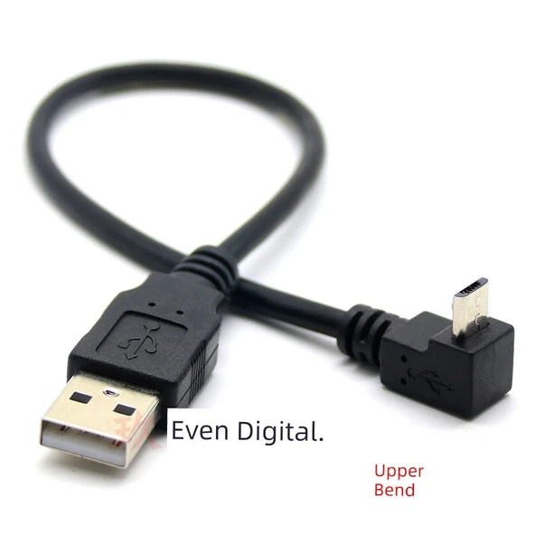 Micro USB Dirsekli Data Kablosu 2A Hızlı Şarj - 50cm - Sağ Açılı - 5