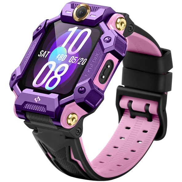 Little Genius Z7S Akıllı Saat Kordonu - Fengxin Mor + Şeffaf Kılıf - Resim 6