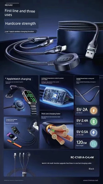 1.2m Siyah Manyetik Şarj Kablosu ve Apple Watch Kablosuz Şarj Aleti - 5