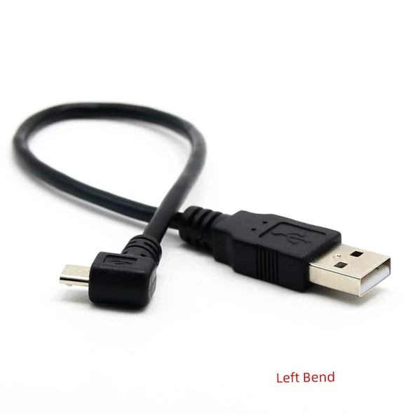 Micro USB Dirsekli Data Kablosu 2A Hızlı Şarj - 1 Metre - Sol Açılı