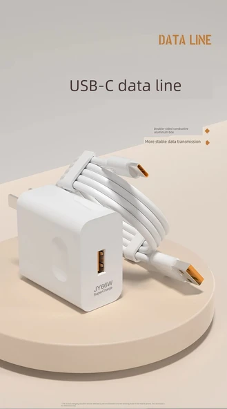 66W Süper Hızlı Şarj Başlığı + 1 Metre Hızlı Şarj Kablosu - Model 1 - Resim 10