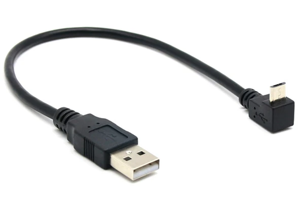 Micro USB Dirsekli Data Kablosu 2A Hızlı Şarj - 25cm - Sağ Açılı - 11