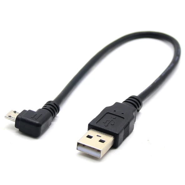 Micro USB Dirsekli Data Kablosu 2A Hızlı Şarj - 25cm - Sağ Açılı