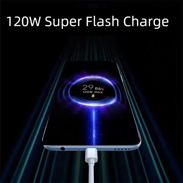 Type-C Şarj Kablosu - 90W Hızlı Şarj - 120W Süper Hızlı Şarj 1.5m - 3