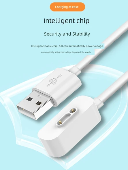 Mi Tu Watch C7A Manyetik USB Şarj Kablosu - Beyaz - 5