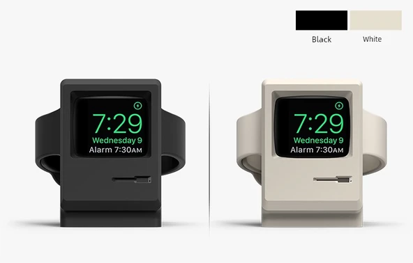 Apple iWatch Şarj Standı - Siyah Silikon Kaymaz Masaüstü Şarj Yuvası (Sadece Stand) - 8