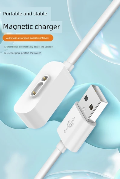 Mi Tu Watch C7A Manyetik USB Şarj Kablosu - Beyaz - 7