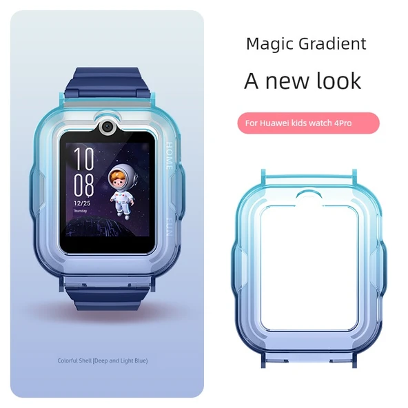 Huawei Kids Watch 4pro Koyu Mavi Renkli Desenli Silikon Kılıf