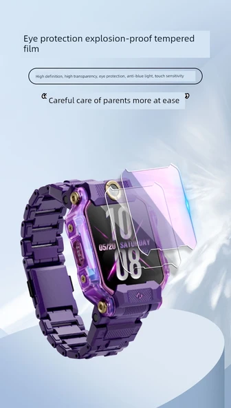 Little Genius Z8 Süper Şeffaf Ekran Koruyucu 3 Adet + Mor Silikon Kılıf - Z8/Z8A/Z8 Junior Edition - 7