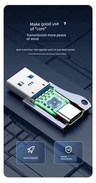 USB - Type-C Lightning Adaptör - Rui Siyahı - 11