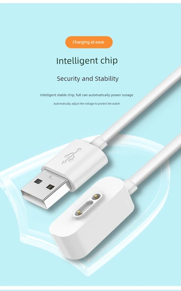 Mi Tu Watch C7A Manyetik USB Şarj Kablosu - Beyaz - 10