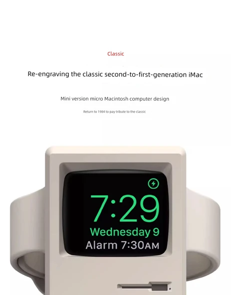 Apple iWatch Şarj Standı - Siyah Silikon Kaymaz Masaüstü Şarj Yuvası (Sadece Stand) - 9