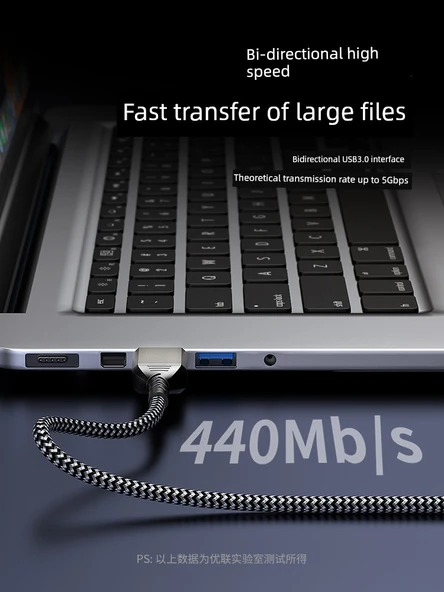 Çift Başlıklı USB 3.0 Erkek-Erkek Data Kablosu - 1.5m PVC - 5