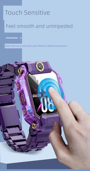 Little Genius Z8 Süper Şeffaf Ekran Koruyucu 3 Adet + Mor Silikon Kılıf - Z8/Z8A/Z8 Junior Edition - 9
