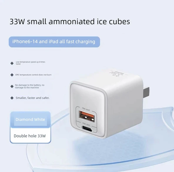 33W GaN USB Hızlı Şarj Aleti - Beyaz