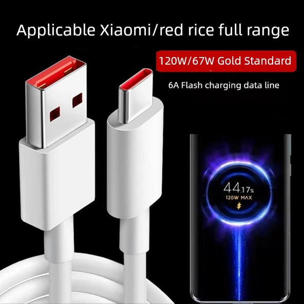 Type-C Şarj Kablosu - 90W Hızlı Şarj - 120W Süper Hızlı Şarj 1m + 1m