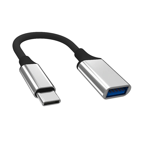 Type-C USB 3.0 OTG Adaptör - Gümüş, Işıksız