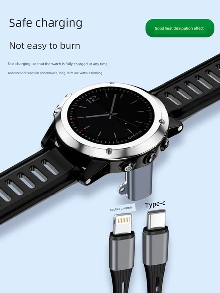Apple Watch Şarj Adaptörü - Dirsekli Gri - 5