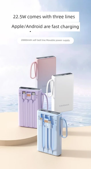 20000mAh Hızlı Şarj Powerbank - Gradyan Renkli - 22.5W Yüksek Uyumluluk - 6