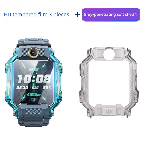 Little Genius Z8 Süper Şeffaf Ekran Koruyucu 3 Adet + Gri Silikon Kılıf - Z8/Z8A/Z8 Junior Edition