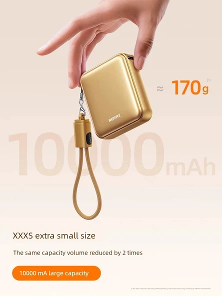 10000mAh Taşınabilir Powerbank - Mat Siyah, 20W Hızlı Şarj, Type-C Kablolu - 3