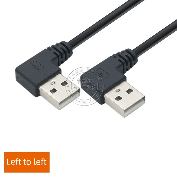 Dirsek USB Erkek Erkek Data Kablosu - 0.3m Soldan Sola