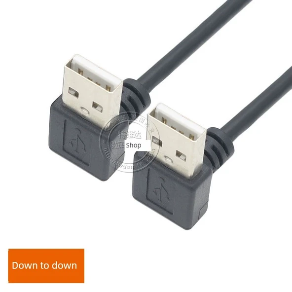 Dirsek USB Erkek Erkek Data Kablosu - 0.3m Aşağıdan Aşağıya