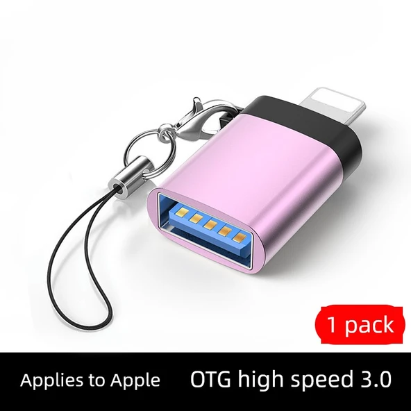 Apple - USB 3.0 OTG Adaptör - Yüksek Hızlı Rose Gold - 1 Adet + Askı