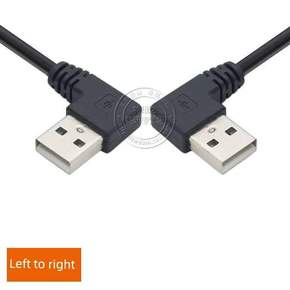 Dirsek USB Erkek Erkek Data Kablosu - 0.5m Soldan Sağa