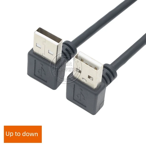 Dirsek USB Erkek Erkek Data Kablosu - 0.3m Yukarıdan Aşağıya