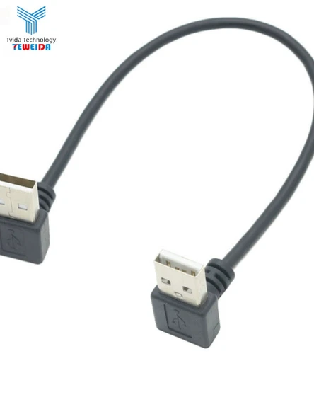 Dirsek USB Erkek Erkek Data Kablosu - 0.3m Soldan Düz - 4