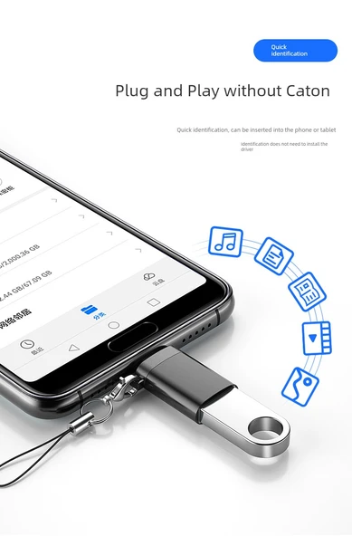 Apple - USB 3.0 OTG Adaptör - Yüksek Hızlı Klasik Siyah - 1 Adet + Askı - Resim 9