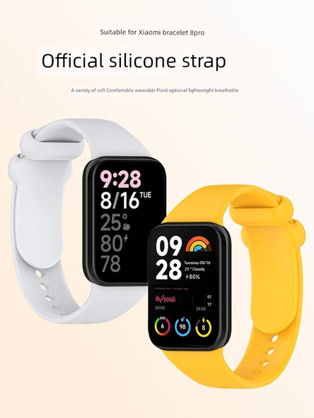Xiaomi Bileklik 9Pro/8Pro Silikon Kordon - Sarı - 2